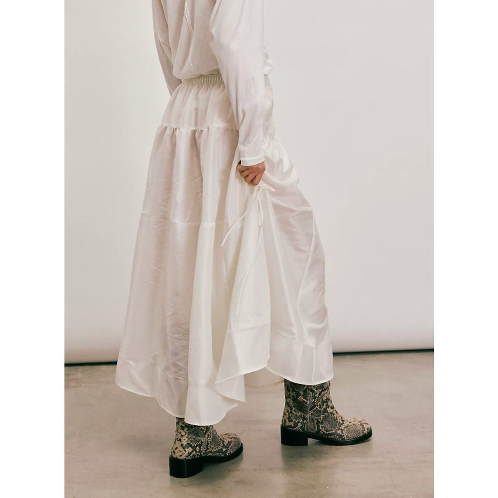 Free People White Tiered Midi Skirt - Picture 4 of 9